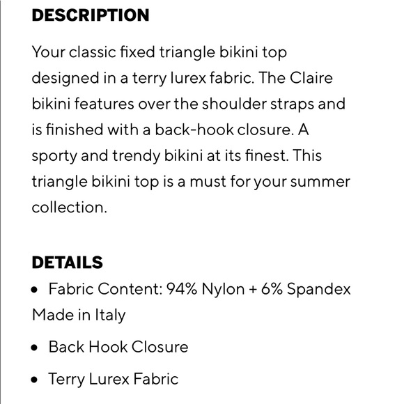 Frankie’s Bikinis Claire top terry material NWT - Picture 8 of 8